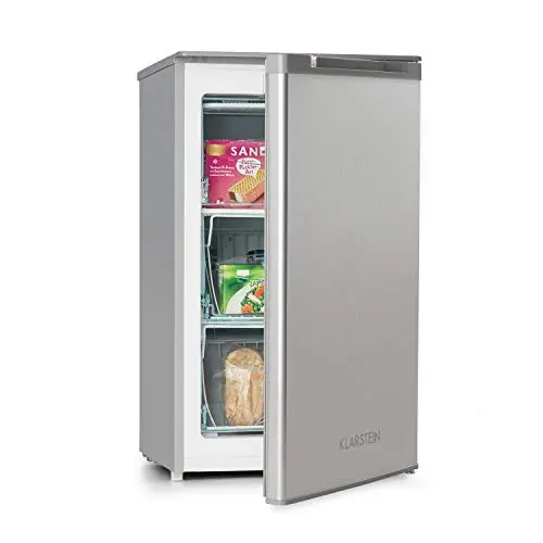 Klarstein Mini Congelateur Armoire, Petit Congélateur pour Maison, Mini congélateur 69L, Congelateur Petite Taille avec Etagère, Econome en Energie, Espace Glaçons, Froid Ventilé, No Frost, Grattoir