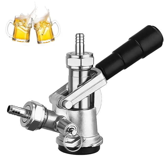 Coupleur De Fût Type D, Tête De Soutirage G5/8 Avec Soupape De Sécurité, Robinet En Acier Inoxydable 304 Pour Système De Tirage, Connecteur Pour Fûts Compatible Bière, Vin Et Boissons Gazeuses