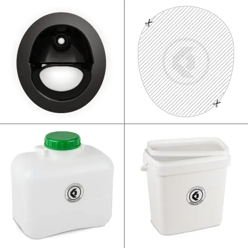 Kit de Toilettes sèches séparatives Kildwick FreeLoo – kit DIY sans Caisson pour Camping-Car, Van, Bateau ou abri de Jardin