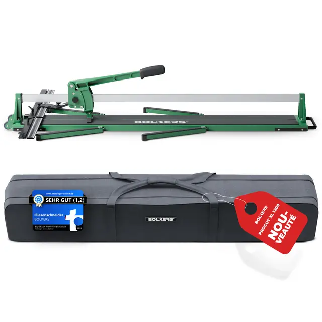 Carrelette ProCut XL 1200 - coupe carrelage longueur de coupe 1200 mm coupes précises grâce à la roue de coupe en carbure de tungstène avec roulement à billes - carrelette carrelage