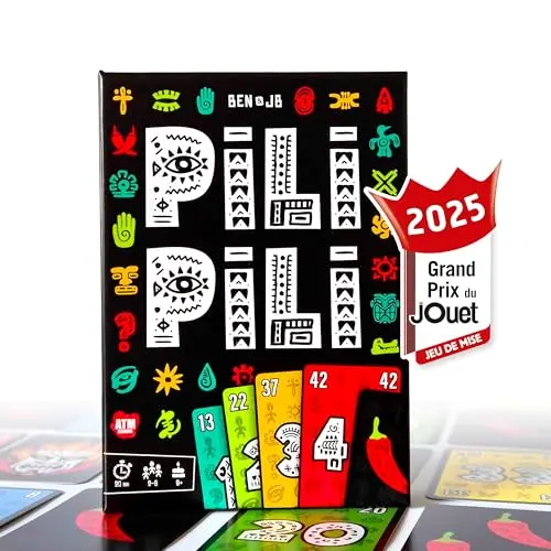 ATM Gaming PILI PILI - Jeu de société - Vainqueur Grand Prix du Jouet 2025 - Jeu de Cartes Tactique et d’Ambiance - 2 à 8 Joueurs - 20 Min - Idée Cadeau Original - Format Voyage