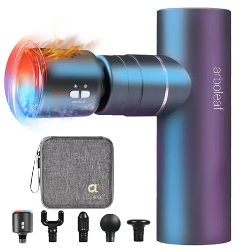 arboleaf Pistolet de Massage avec Fonction Chauffante, Mini Massage gun Chauffant et Refroidissant, Léger Pistolet Massage Musculaire 3200 U/min pour Détente Musculaire USB-C
