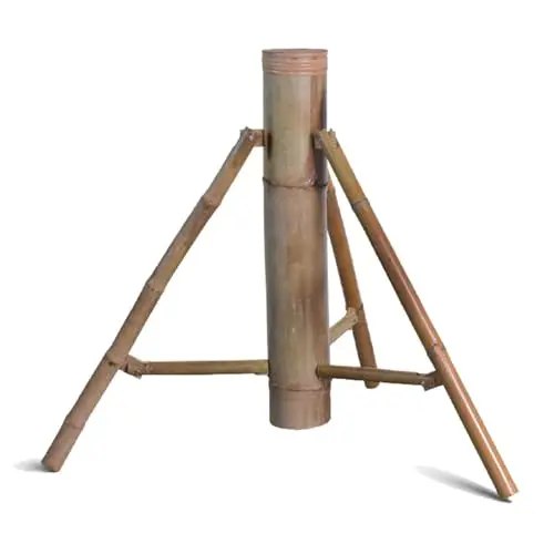 Parasol De Terrasse En Bambou,Grand Parasol D'extérieur De 220cm Avec Structure En Bambou Fabriquée À La Main – Protection UV Pour Jardin, Cour Et Terrasse