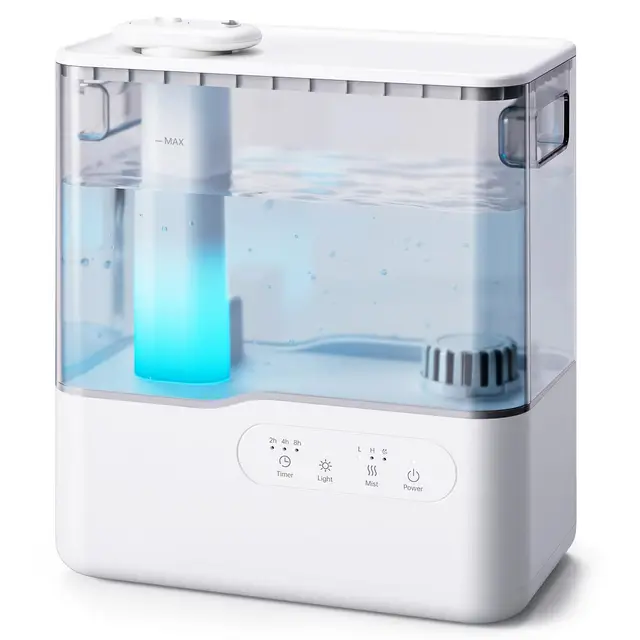 AROEVE Humidificateur d'Air Chambre 5L, Ultrasonique Top-Fill Brume Froide avec Diffuseur Aromes, Lumière d'Ambiance 7 Couleurs, Minuterie, 36H/25dB Silencieux pour Maison, Bureau, Bébé, Plantes