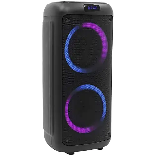 BoomTone DJ Boomaster 300 Enceinte Bluetooth Lumineuse LED Portable puissante 250W, Enceinte Karaoke, Bluetooth sans Fil, TWS, Rechargeable USB, Tuner, Lecteur USB/Carte SD. Télécommande fournie