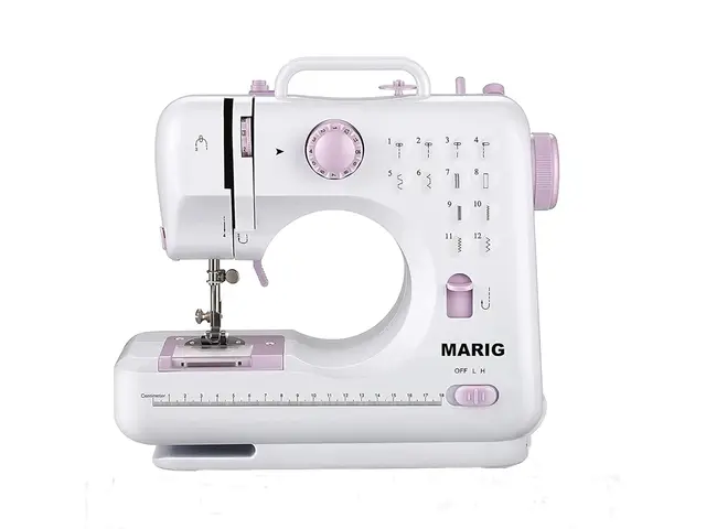 Machine à coudre pour débutants avec 2 fils doubles Couture avec 12 coutures intégrées Mini machine à coudre domestique Machine à coudre électrique portable