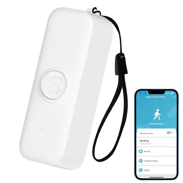 Capteur de Mouvement Intelligent WiFi PIR pour Système d’Alarme, Surveillance à Distance par Application, Déclenchement de Lumières et de Scènes, Compatible avec Alexa, Blanc, 1PCS