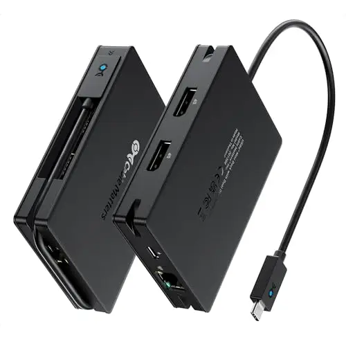 Cable Matters 8-en-1 40Gbps Hub USB4 Portable Double DisplayPort 4K 60Hz, DisplayPort Simple 8K 60Hz, PD 100W, Gigabit Ethernet, Compatible avec Thunderbolt 4 pour XPS, Surface Pro, iPad Pro