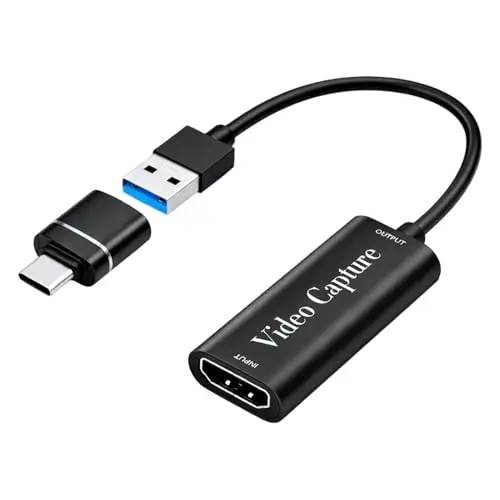 Carte de Capture Vidéo 4K 1080P 60FPS, Boitier Acquisition Video, Carte D'acquisition Vidéo HDMI vers USB C, Capture Card Compatible avec Switch PS5/4 Xbox TV Youtube Camera Ordinateur Portable Mac