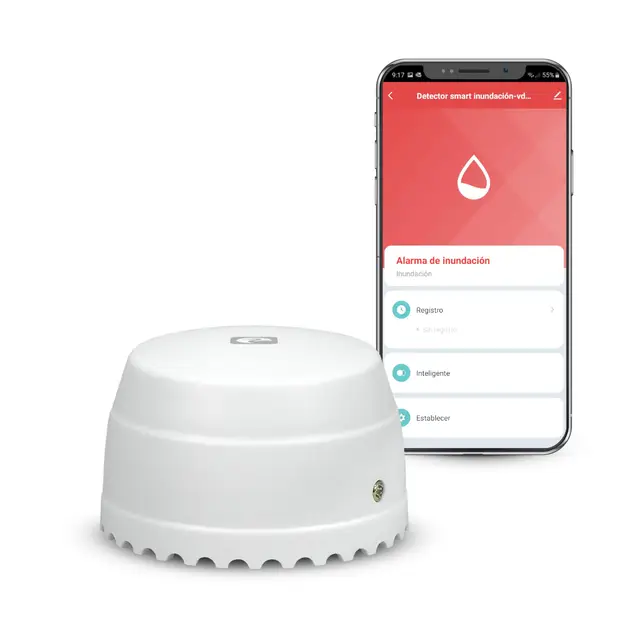 Garza - Détecteur d'eau Intelligent WiFi pour fuites, inondations... avec Notifications d'application en Temps réel, Alarme sonore de 55 DB, Aucune Installation requise.
