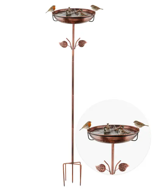 Bain d'oiseau en métal pour l'extérieur, alimentateur Durable à Base à 5 Pinces, Bol d'alimentateur de Bains d'oiseaux pour Jardin en Plein air