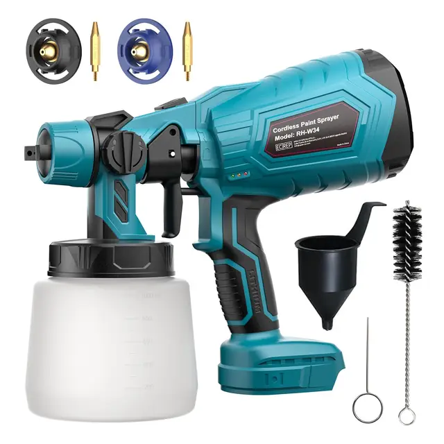 Pulvérisateur de Peinture sans Fil pour Batterie Makita 18V, pulvérisateur de Peinture sans Fil pour clôtures et terrasses, Pistolet pulvérisateur de Peinture à la Main (sans Batterie)