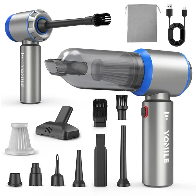Aspirateur à Main, 25000Pa/120W Mini Aspirateur sans Fil & 210.000 tr/min Aspirateur de Voiture à 3 Vitesses avec Moteur sans Brosse, Aspirateur Voiture Sans Fil Pour Bureau,Maison, Cuisine,Poils