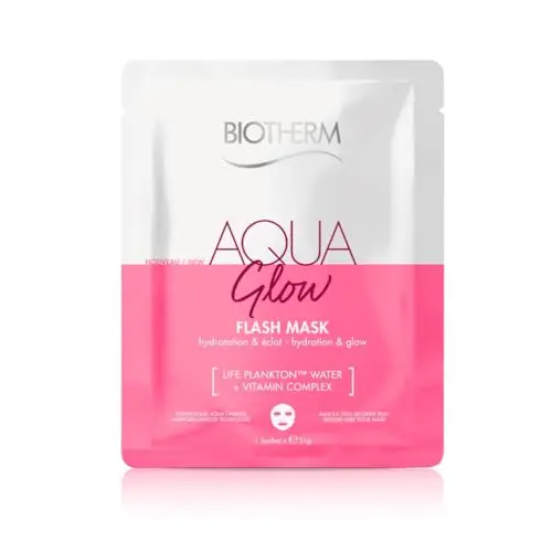 BIOTHERM - Aqua Glow Flash Mask - Masque Tissu Visage Hydratant - Effet Bonne Mine - Vitamines - Tous Types de Peaux