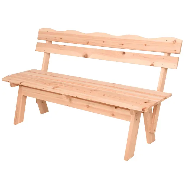 Spetebo Banc de jardin en bois massif 3 places avec dossier - 150 x 62 cm - Résistant aux intempéries - Charge maximale : 200 kg - Pour maison de campagne, jardin, parc, balcon et terrasse