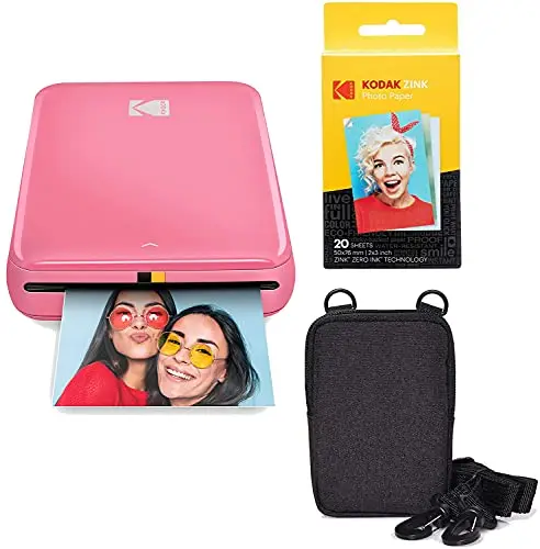 KODAK Step Imprimante Imprimante photo mobile sans fil avec technologie Zinc (Rose) Kit de voyage
