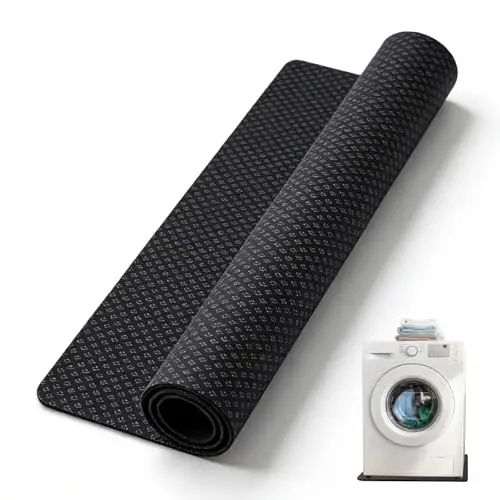 Tapis de machine à laver, tapis anti-vibrations 60 x 60 cm, tapis en caoutchouc antidérapant, peut également être utilisé sous les sèche-linge et réfrigérateurs, noir, design anti-dérapant double face