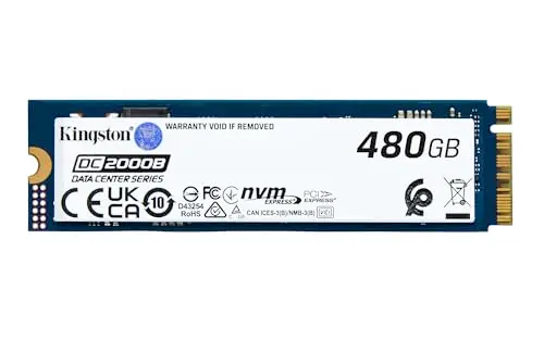 Kingston Data Center DC2000B PCIe 4.0 NVMe M.2 2280 480Go Enterprise SSD (Radiateur de Dissipation Thermique) - SEDC2000BM8/480G