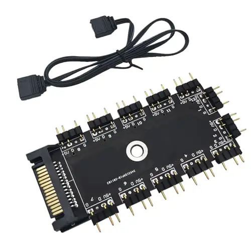 Hub RGB, CTRICALVER 1 à 11 Ports Controleur ARGB, RGB LED répartiteur Hub avec Port SATA/IDE (5 V 3 Broches)