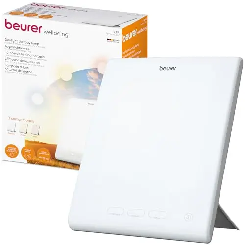 Beurer TL 45 Perfect Day lampe de luminotherapie, simulation de la lumière du jour, avec 3 températures de couleur, lumière du jour avec Human Centric Lighting, pour le lieu de travail ou la maison