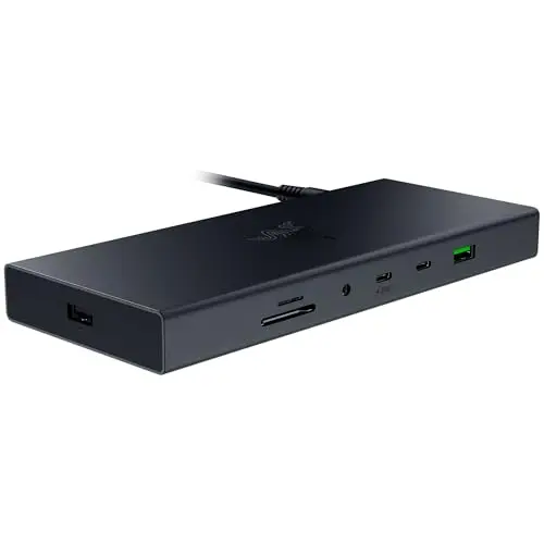 Razer USB 4 Dock - Station d'accueil Haute Vitesse à 14 Ports pour Les Jeux et la productivité - Prise en Charge de Deux écrans, Chargement de périphériques (3X USB-C, 5X USB-A, HDMI) Noir