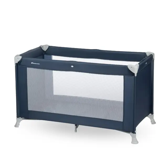 Bebeconfort Soft Dreams, Lit Parapluie Bébé 0-3 ans (0-15 kg), Lit Voyage Léger, Matelas Fibre de Bois et Mousse (60 x 120 cm), Sac de Transport, Pliage Parapluie Compact, Navy Blue