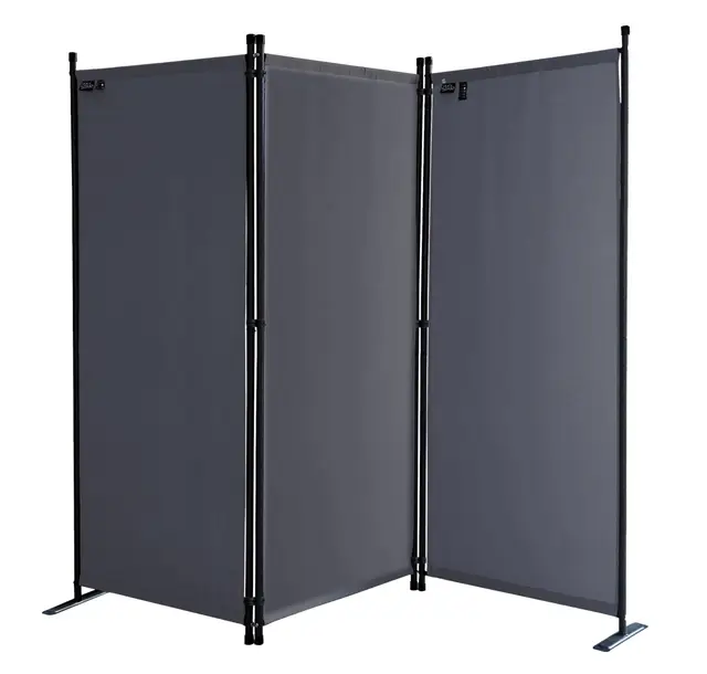 QUICK STAR Paravent 3 Parties Gris