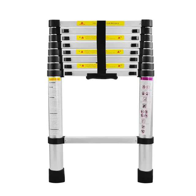 UISEBRT Échelle Télescopique 2,6M, Escabeau Télescopique en Alluminium Extensible Multifonction, Charge Max 150 kg