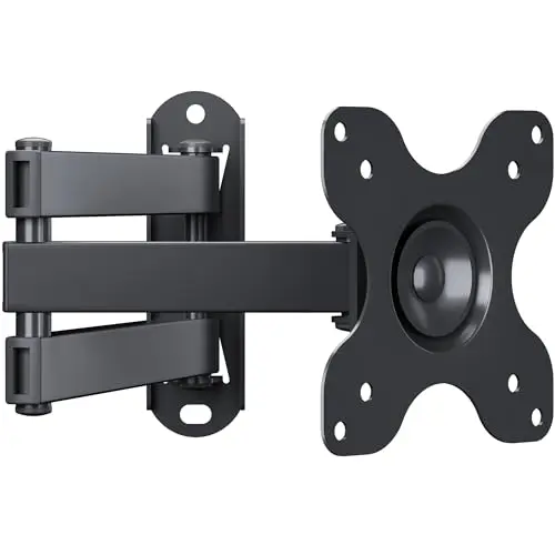 BONTEC Support TV Mural Orientable et Inclinable Universel pour Télévision et Moniteur 13-30 Pouces, Fixation Murale VESA 75x75/100x100mm, Charge Max 15kg, Extension 38.2cm, Facile à Installer