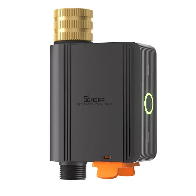 SONOFF SWV-ZFE Hydro ONE Zigbee Minuteur d'arrosage intelligent, entrée en laiton, minuteur d'irrigation à programmation météorologique avec débitmètre pour jardin et pelouse, fonctionne avec Alexa