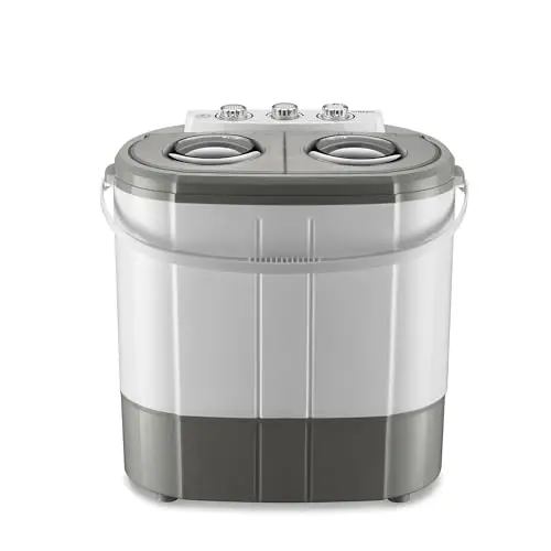 Wiltec Mini machine à laver et sèche-linge – 60 x 36 x 60 cm – Capacité de lavage de 3 kg/d’essorage de 2 kg – 230/135 W – Lave-linge robuste pour camping, voyage, déplacement