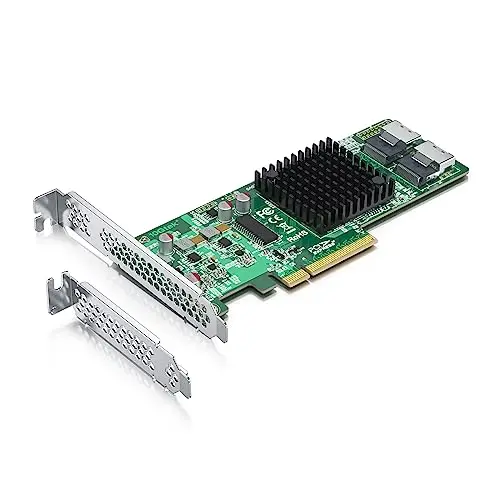 10Gtek Internal PCI Express SAS/SATA HBA Raid Controller Card, SAS2008 Chip, X8, 6Gb/s, Same as SAS 9211-8I