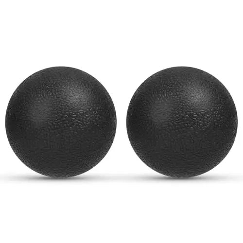 URAQT 2 Pièces Balles de Massage, Balle Lisse Lacrosse, Massage de Trigger Point, Boule Myofasicale, Lacrosse massage ball pour la relaxation musculaire ultime, l'automassage,Noir