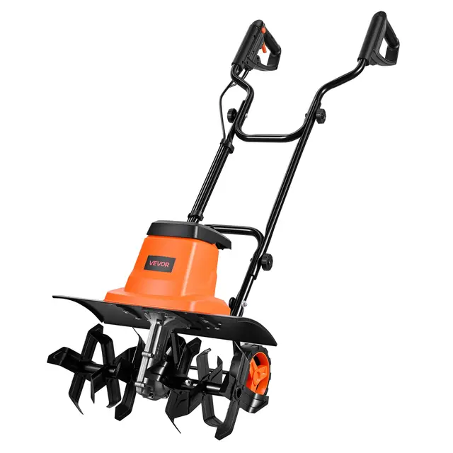 VEVOR Motobineuse Électrique Filaire 1500 W, Largeur de Travail 45 cm Profondeur 22 cm, Motoculteur de Jardin avec Fraises en Acier et Poignée Pliable, pour Potager, Cour et Pelouse, Arrêt de Sécurité
