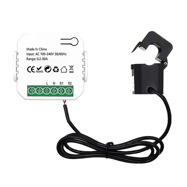 POFET Moniteur d'énergie Intelligent, Moniteur d'utilisation de l'électricité WiFi, 80A, Compatible avec Tuya Smart Life