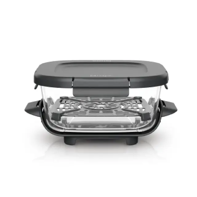 Ninja CRISPi, boite alimentaire en verre TempWare récipient 1,4 L avec couvercle, bol de friteuse sans huile en verre pour préparer, cuire et stocker, couvercle sans bisphénol A 426SH101EUUK