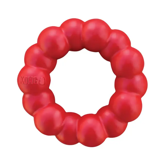 KONG Ring - Jouet À Mâcher pour Chien - Soutient La Santé Dentaire - Caoutchouc Naturel Durable - pour Chiens Petits/Moyens