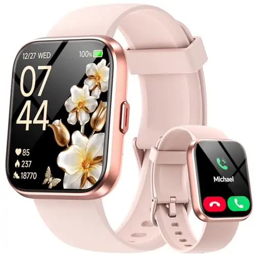 Montre Connectée Femme pour Samsung, iPhone, Android, 1.8" Smartwatch avec Appel Bluetooth, Voix de l'IA, Alexa intégrée, Smartwatch Moniteur, Calories, IP68 Montre Intelligente, Podometre