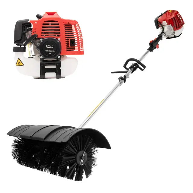 Balayeuse à essence 52CC 2.3 CV, balai à essence, souffleuse à neige pour nettoyer les pelouses, les feuilles, le gazon artificiel, l'herbe et la pierre concassée