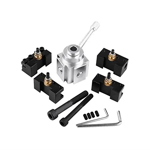 Porte Outils Tour a metaux Ensemble de kit de vis et de Supports pour Mini-Outil de Tour à Changement Rapide en Alliage d'aluminium Support de Changement Rapide pour Tour de Tour