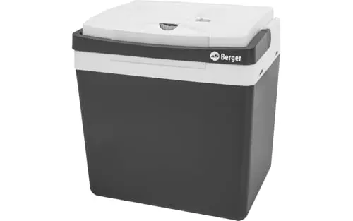 BERGER Glacière thermoélectrique 25 L pour refroidir et chauffer | Glacière électrique avec connexion 12 V et 230 V pour voiture, camping, prise | Réfrigérateur multifonction électrique noir