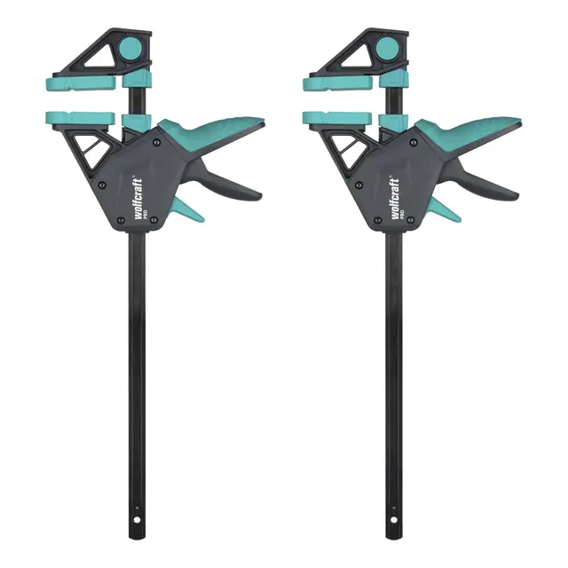 wolfcraft - Lot Serre-Joints à une main PRO - Force de serrage 150 kg - Ouverture 300 mm - Pour une utilisation polyvalente, réf 8676060