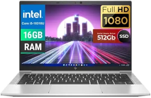 HP EliteBook 830 G7 Ordinateur d'affaires, ordinateur portable 13,3" FHD, Intel Core i5-10310U, 16 Go de RAM, 512 Go de SSD, clavier US QWERTY, Windows 11 Pro (renouvelé)