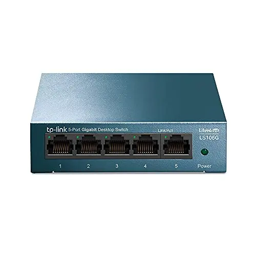 TP-Link Switch Ethernet (LS105G) Gigabit 5 Ports RJ45 Metallique 10/100/1000 Mbps, Idéal pour étendre Le réseau câblé pour Les PME et Les Bureaux à Domicile