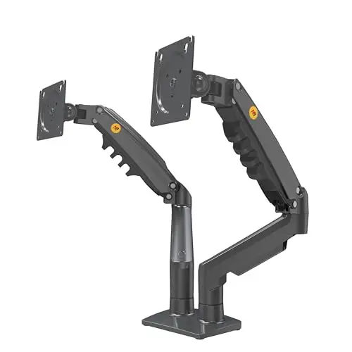 Support de Bureau pour 2 écrans PC LCD LED 17 "- 27" réglage dans Plusieurs Axes, Pivot, Ressort à gaz jusqu'à 2x9 kg