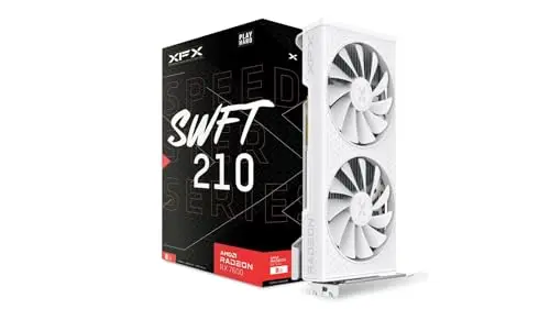 XFX Speedster SWFT210 Carte graphique Radeon RX 7600 8 Go GDDR6 HDMI 3xDP blanche, AMD RDNA 3 RX-76PSWFTWY