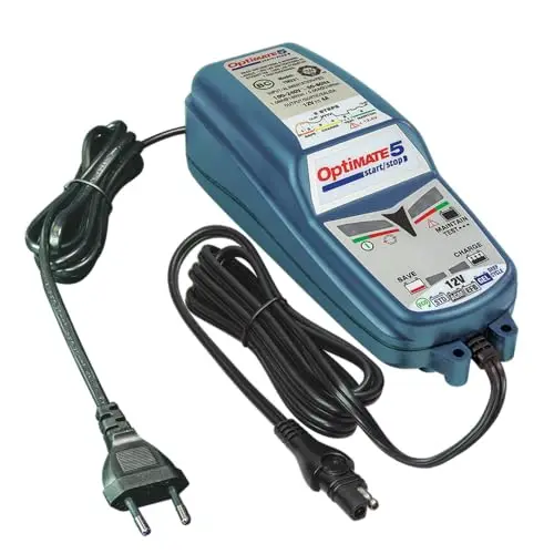 OptiMate 5 Chargeur & Mainteneur de Batterie 12V Start-Stop – Automatique 6 Étapes 4A (AGM. GEL. EFB. STD) – Idéal pour Voitures avec Start-Stop & Batteries Deep-Cycle