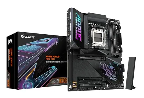 GIGABYTE X870E AORUS Pro X3D Carte Mère - Prend en Charge Les processeurs AMD Ryzen 9000, VRM numérique 18+2+2 Phases, Jusqu’à 9000MHz DDR5 (O.C.), 2xPCIe 5.0 + 2xPCIe 4.0, Wi-FI 7, LAN 5GbE, USB 4