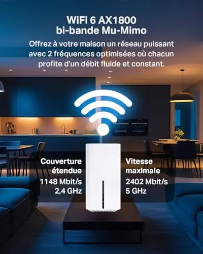 TP-Link Archer NX500 Routeur 5G Wi-FI 6 AX3000Mbps Bi Bande Jusqu’à 4,67 GB/s, Port WAN/LAN Gigabit + 2 Ports LAN, Jusqu’à 64 Appareils, EasyMesh, Compatible Toutes Les Cartes SIM des opérateurs
