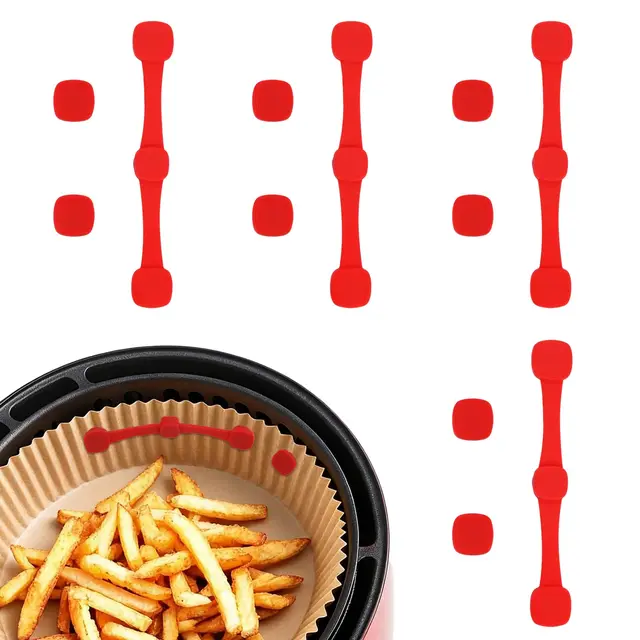 Aimant Silicone pour Papier Cuisson Air Fryer, Sans BPA, Empêchent Papier Cuisson de Glisser et de Brûler. Compatibles avec les Accessoires (12 Pcs Aimant Silicone)